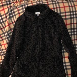 Brand new leopard print fleece zip up.